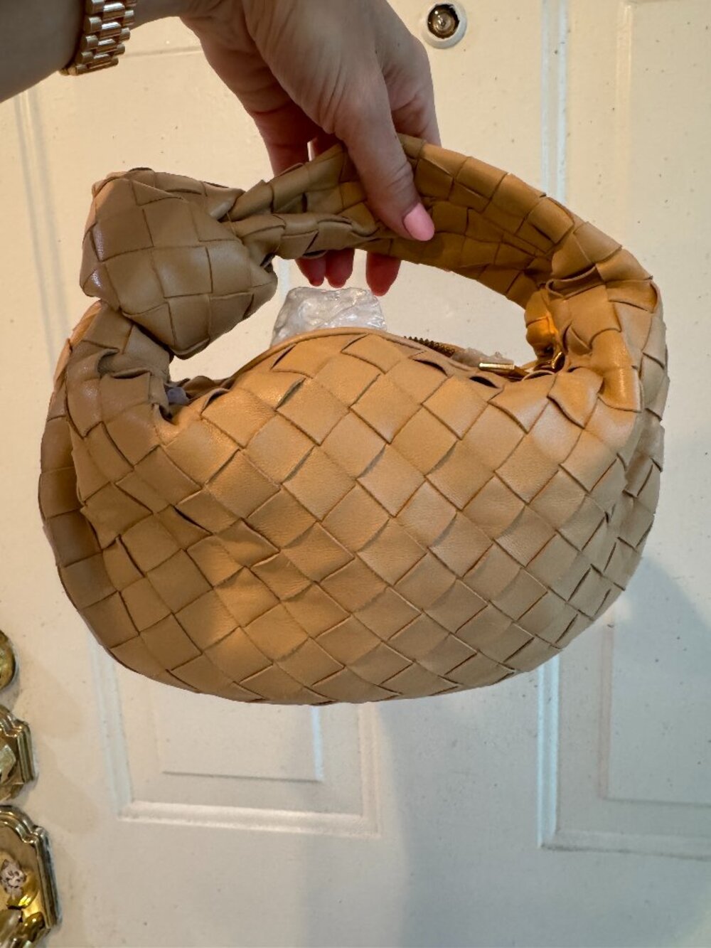 Bottega Veneta mini Jodie nude almond